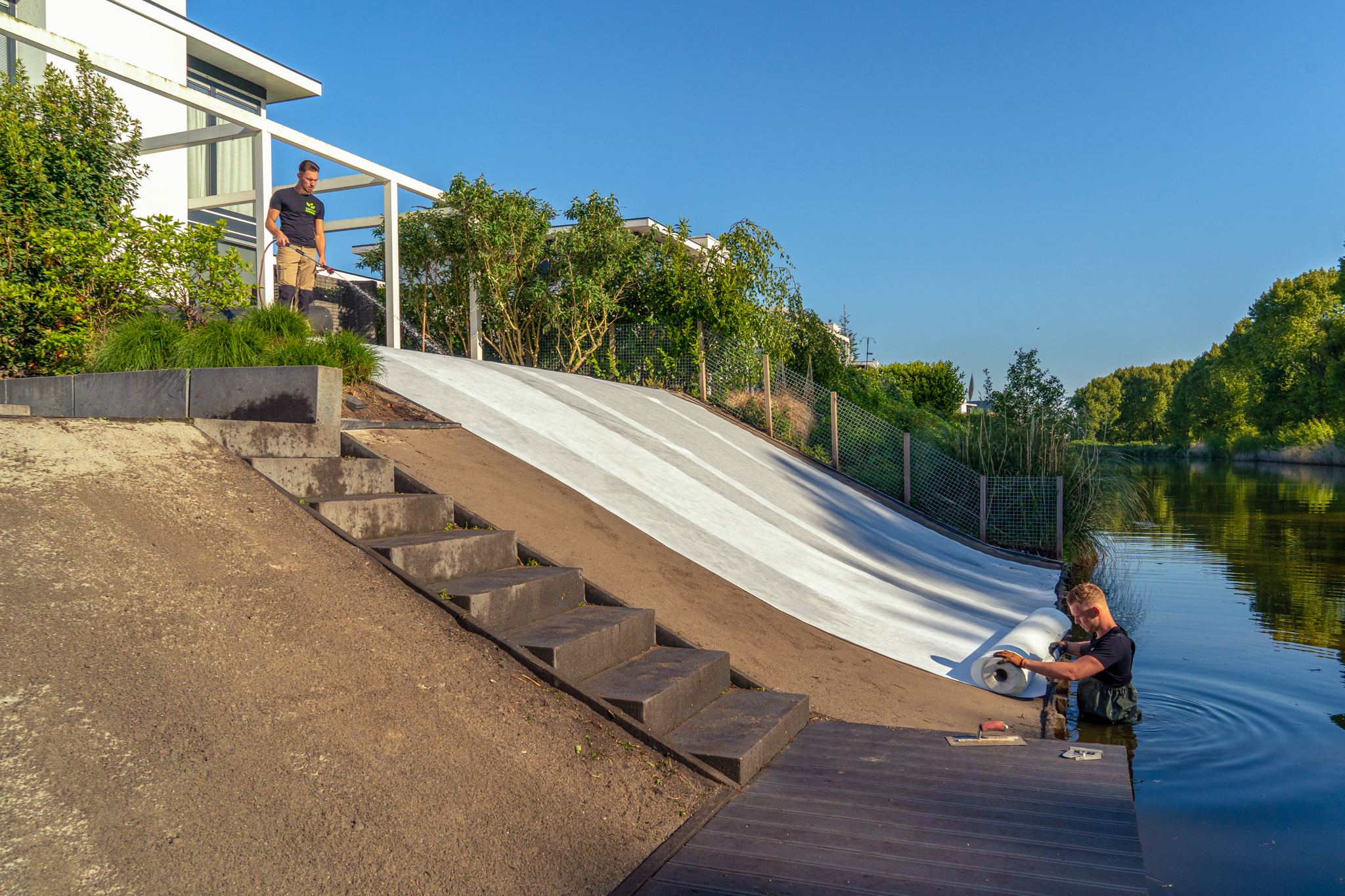 Stabilisatiedoek uitrollen